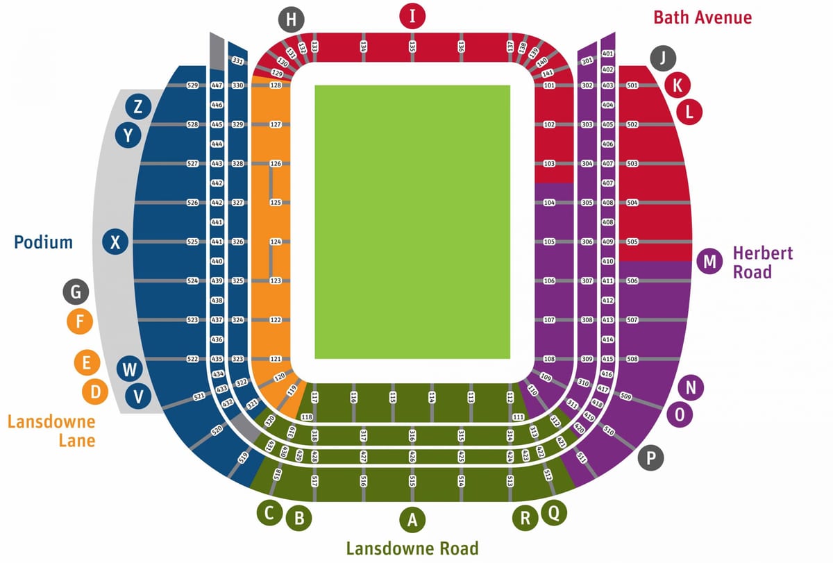 "Aviva" stadionas sėdynės žemėlapyje