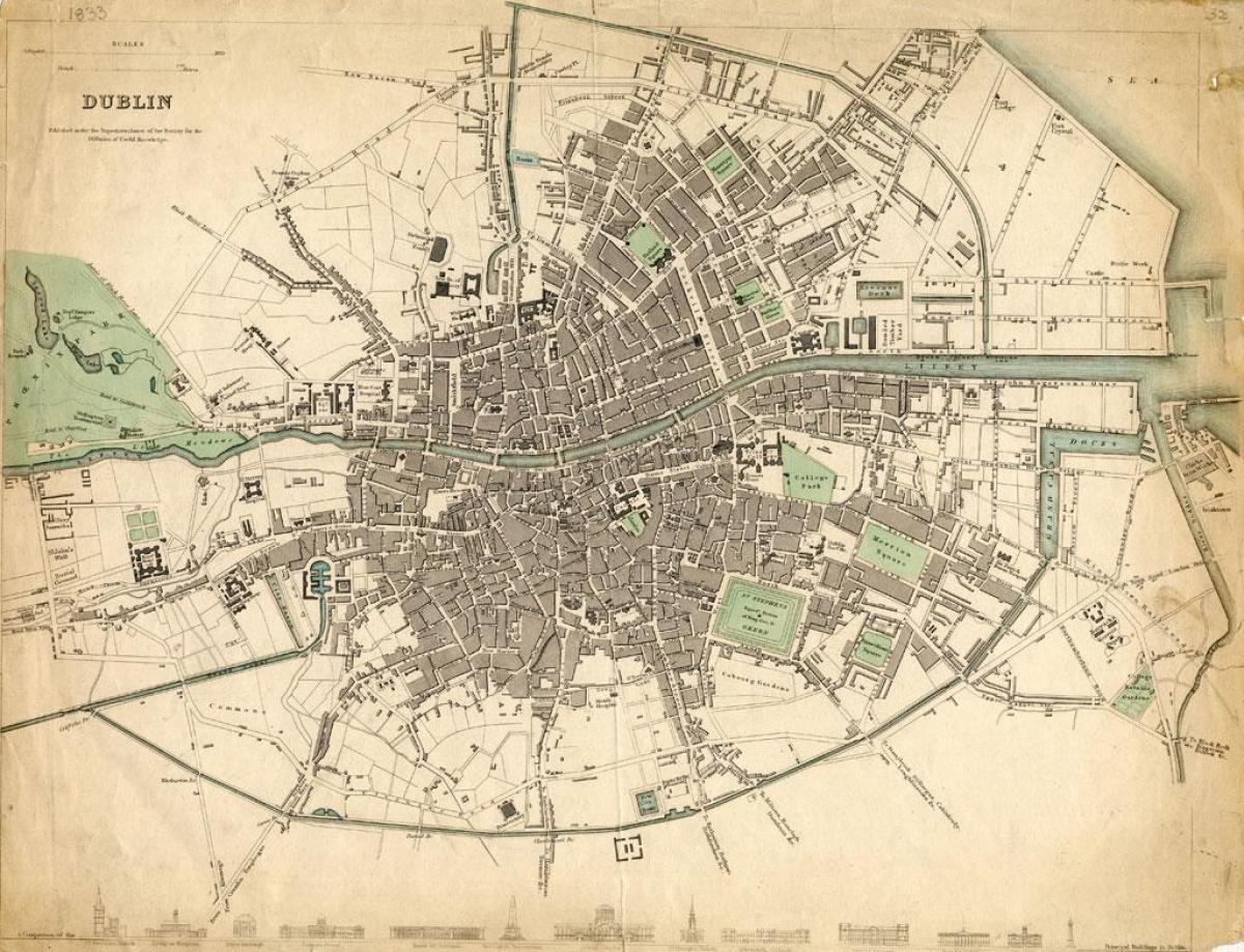 žemėlapis Dublino 1916 m.