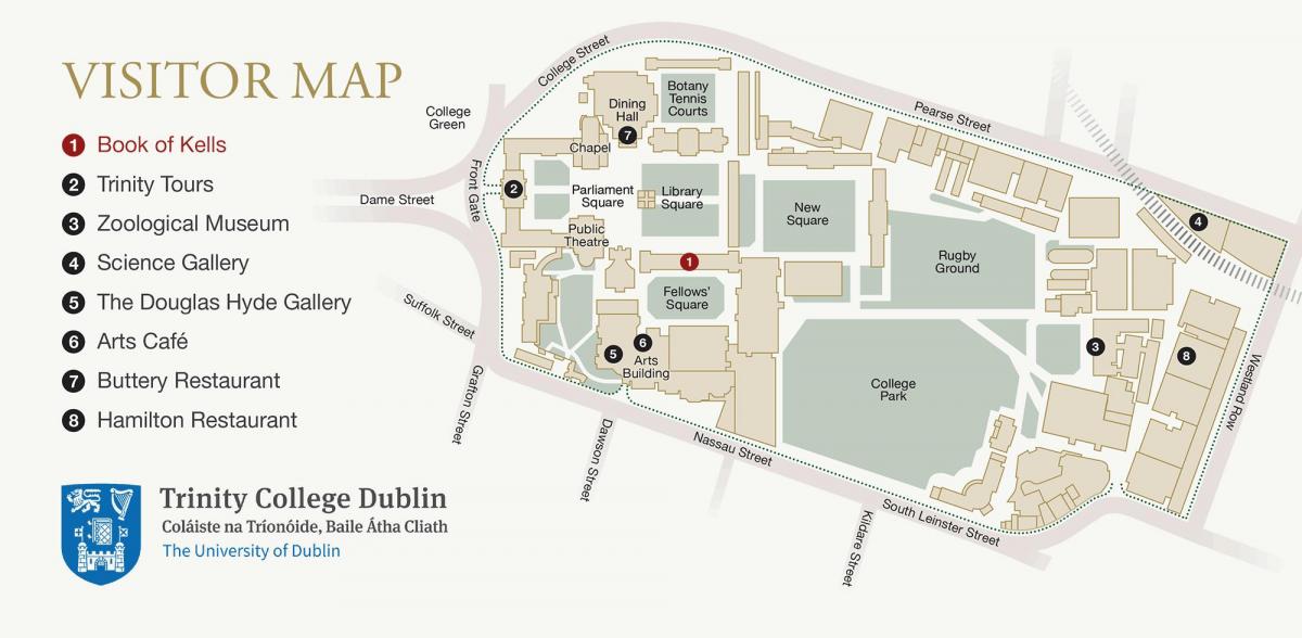 žemėlapis Trinity College