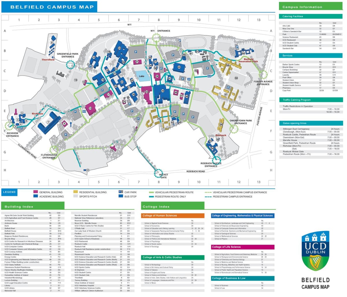 UCD Dublino žemėlapis