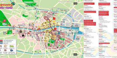 Dublinas-Hop on hop off autobusų maršruto žemėlapį