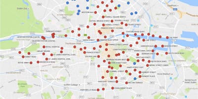 Dublinbikes žemėlapyje