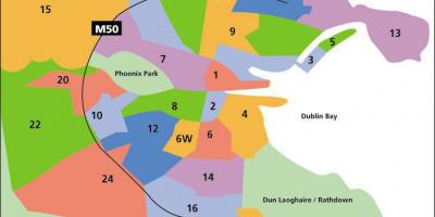 Žemėlapis Dublino sritys