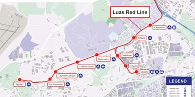 Dublino Luas žemėlapyje