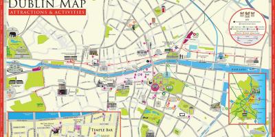 Žemėlapis lankytinų vietų Dublinas